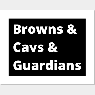 Cleveland Guardians, Browns and Cavs T-Shirt Posters and Art